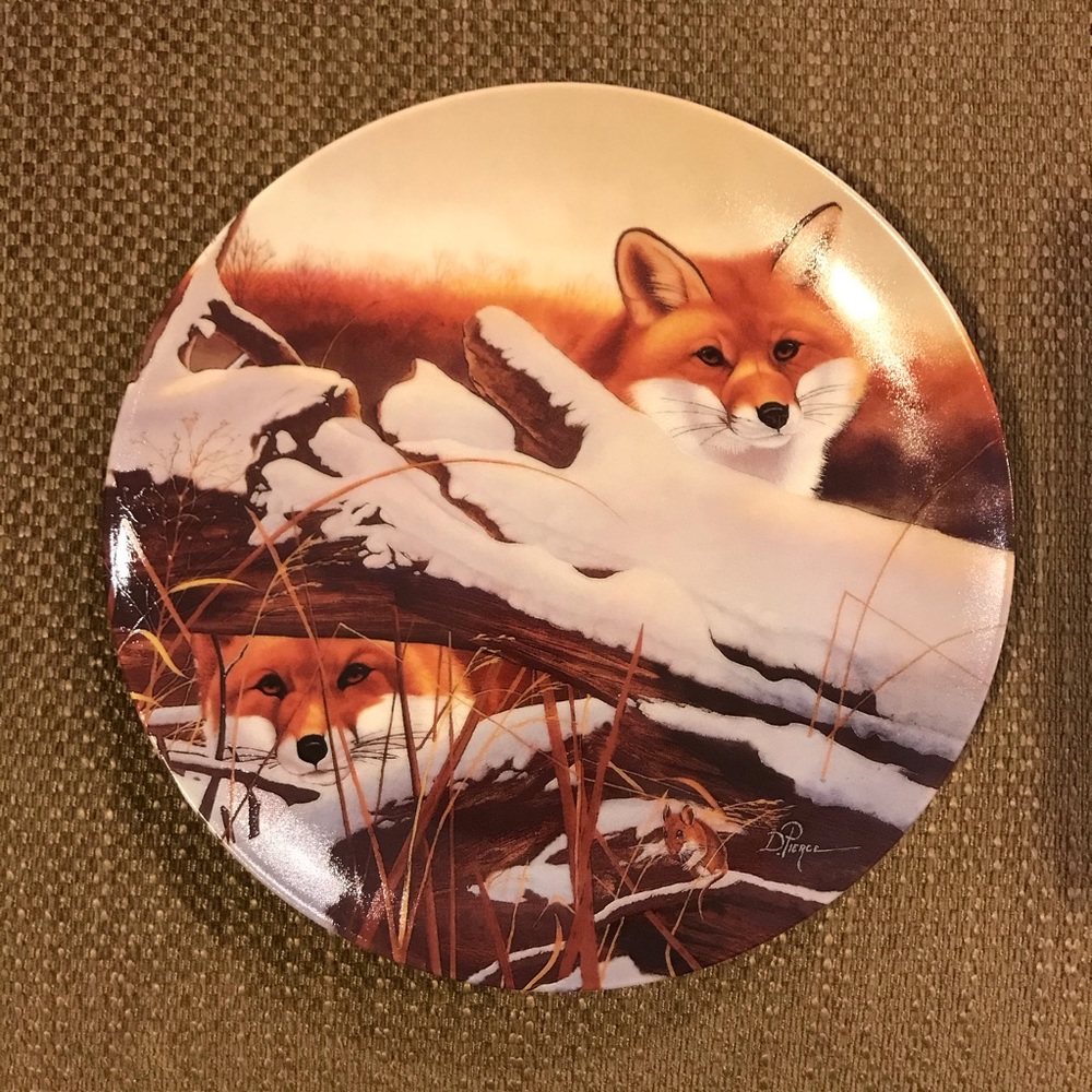 Two Foxes Collectible Plate